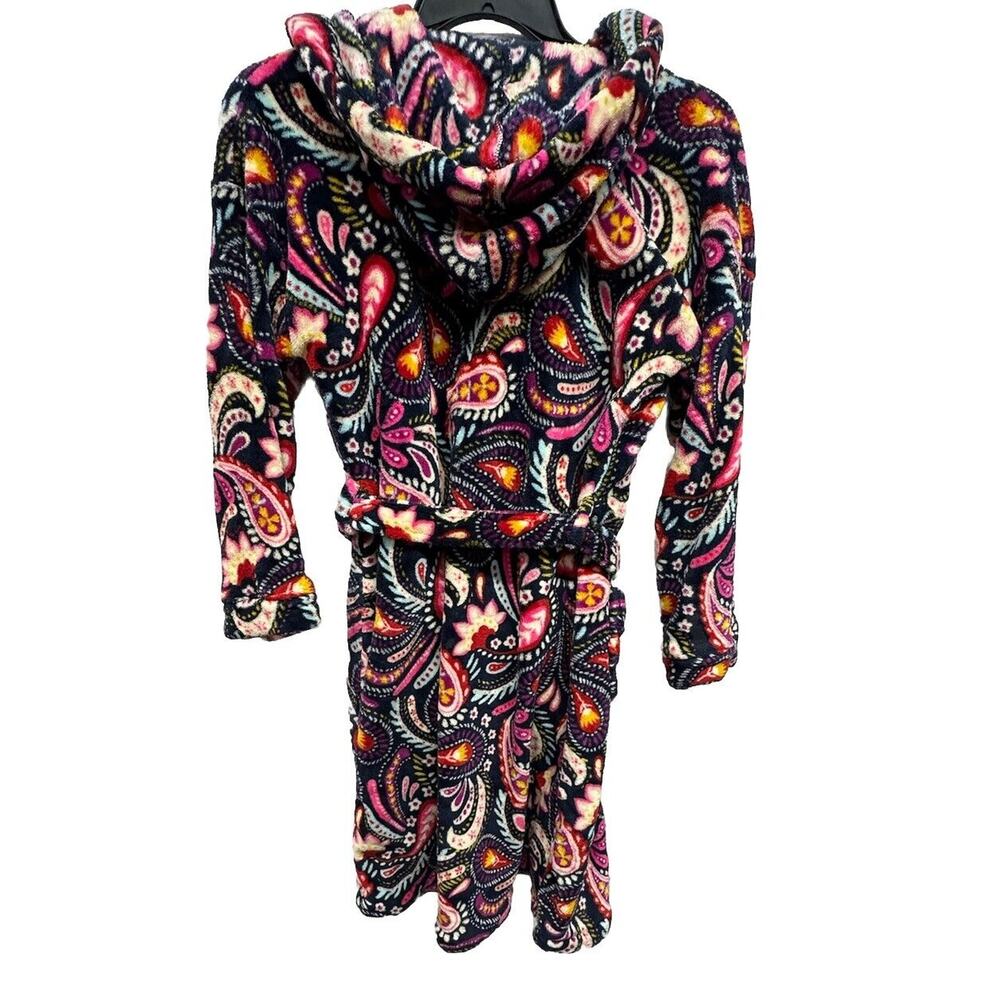 Vera Bradley Womens Size S M Robe Hooded Plush Parisian Paisley Tie Pockets - Picture 4 of 4